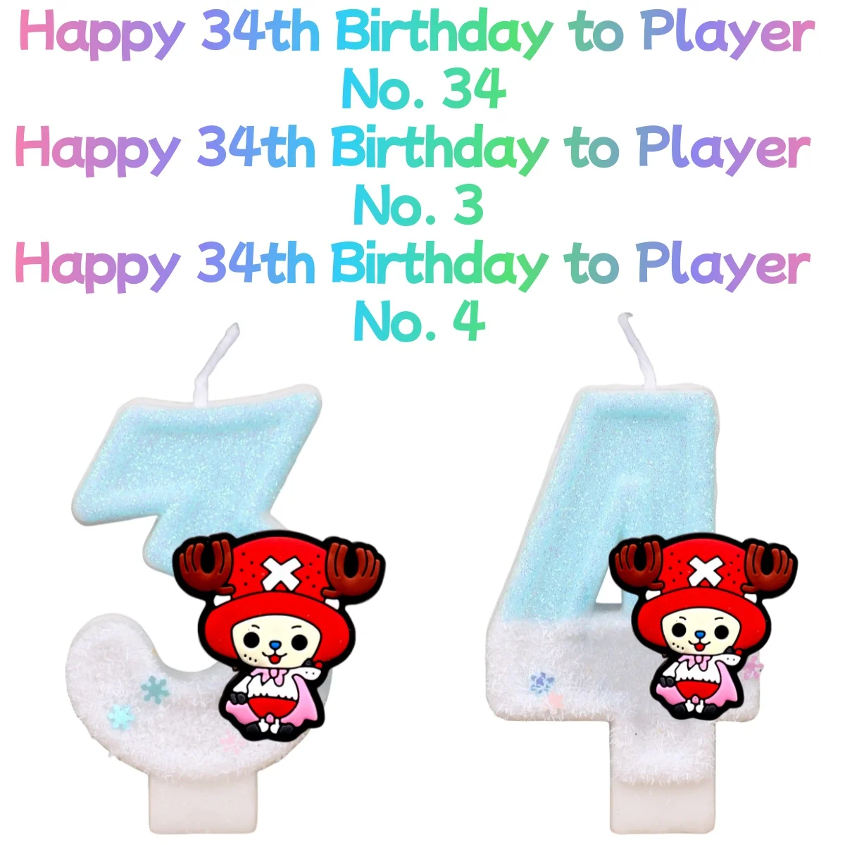 2026 New Anime Number Birthday Candle Eco Paraffin Anti Dripping Base 0-9 Digit Cake Topper Decor 6-7cm Height Anniversary Party