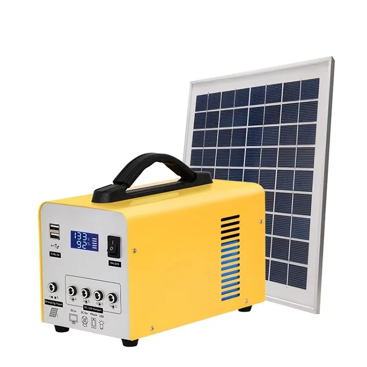 Portable Mini FM Radio MP3 Function Home Solar Lighting System Kit 12v DC Power Supply