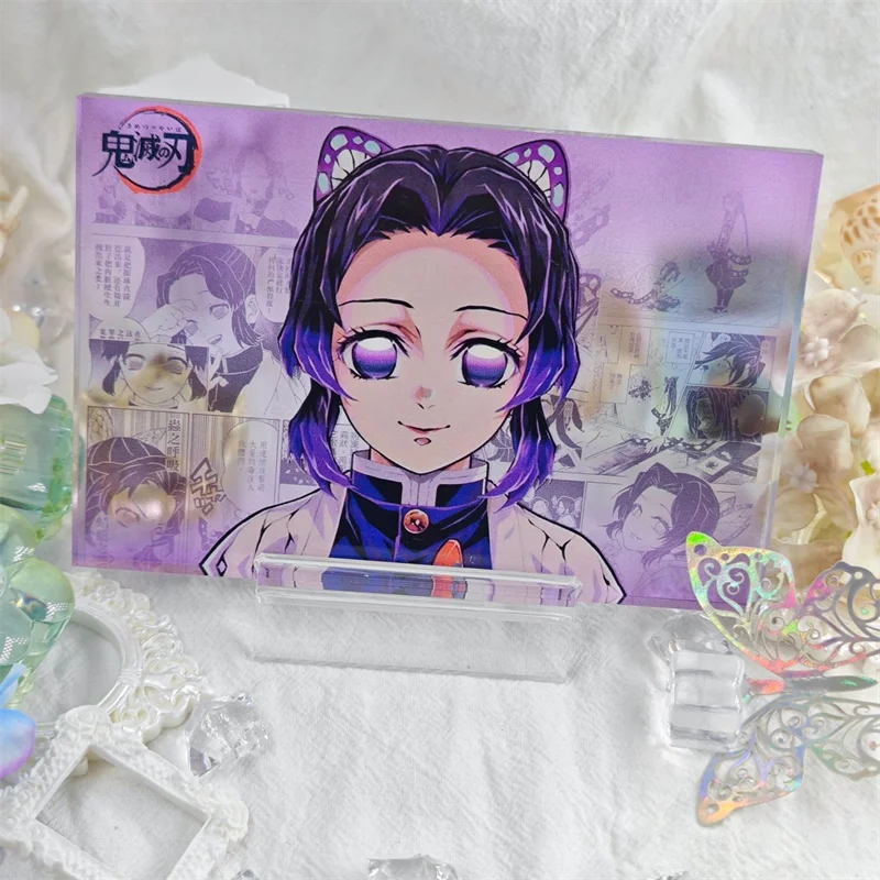 Demon slayer: kimetsu no yaiba kochou shinobu tomioka giyuu cosplay suporte modelo placa ornamento acrílico acessórios de mesa prop