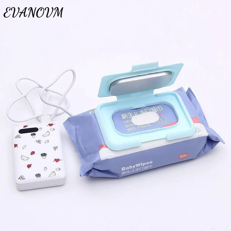 

Baby Wet Wipes Dispenser Holder and USB Mini Portable Baby Wipe Warmer Reusable Baby Wipes Heater for Newborn Travel