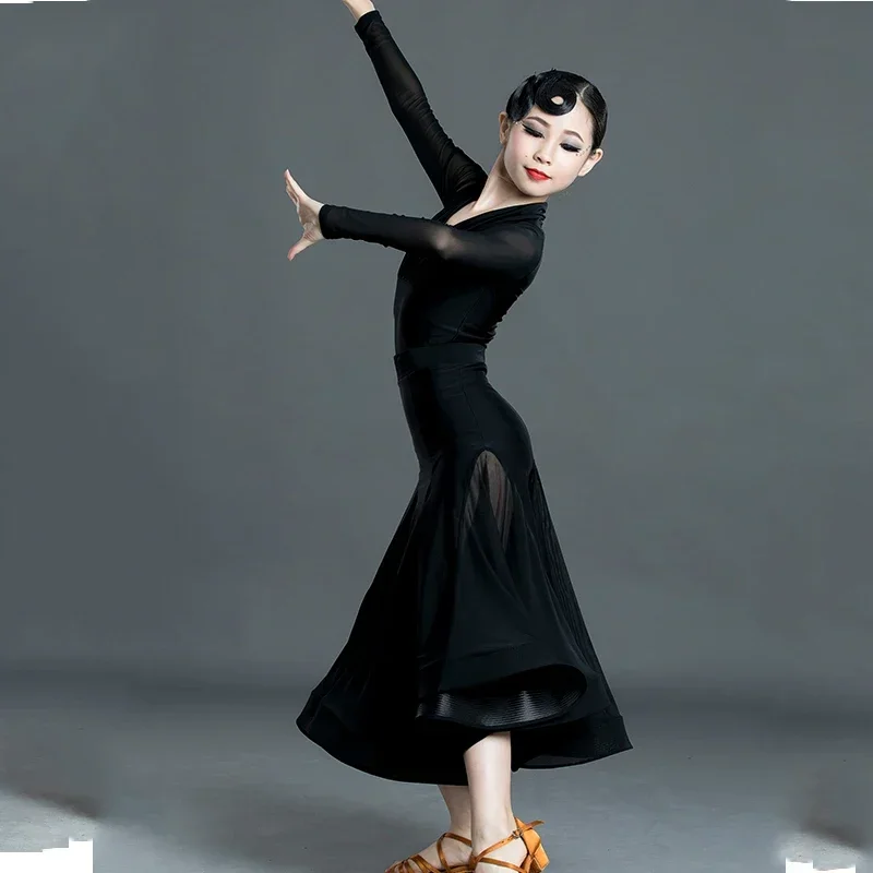 Meisjes oefenkleding Wals Latin Nationale standaard danskleding Moderne dansjurk Ballroomdansjurk