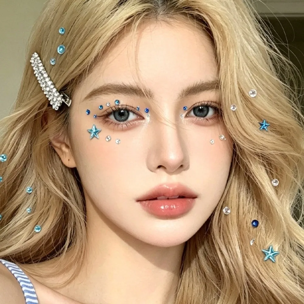 with Adhesive Backing Bedazzling Sticker Makeup DIY Face Eye Jewels Sticker 3D Resin Sparkling Crystal Gem Sticker