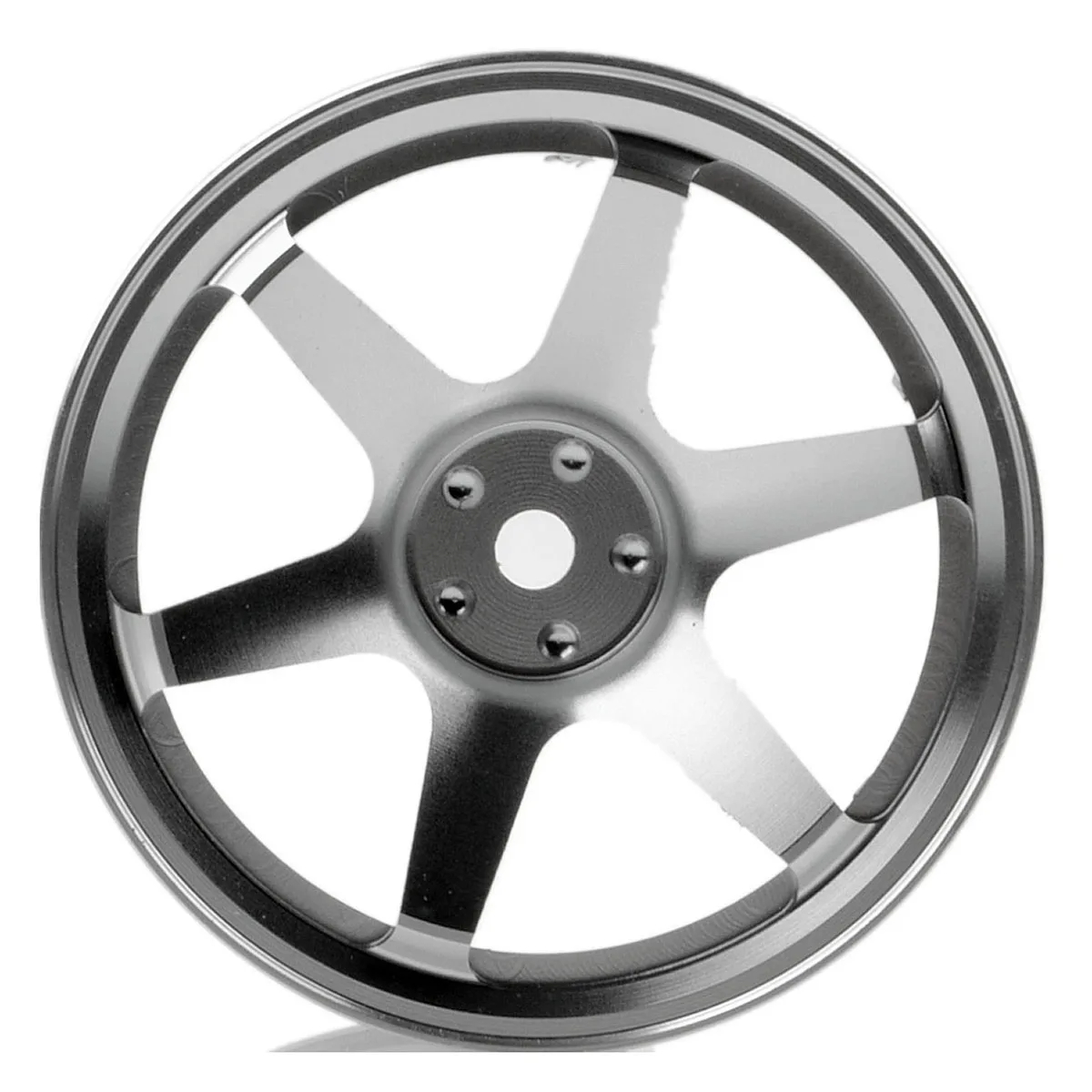 4P Aluminum Alloy6 Spoke Wheel Rim for RC 1/10 On-Road 1052 Drift TE37+,Silver