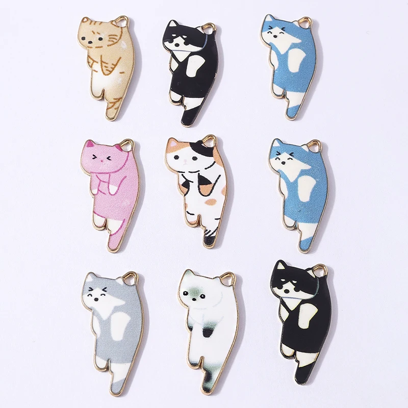 

Duarte 20Pcs/Lot Cartoon Animal Charms Enamel Cat Charms Pendants for Making DIY Necklaces Earrings Bracelets Jewelry Findings