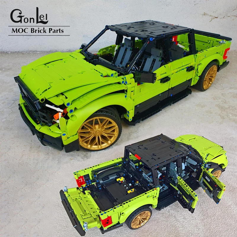 2742PCS Technical Series MOC Cars 42115 Modified Version Green Cross Country Pickup Ford F150 Model DIY Assembly Toys Gifts