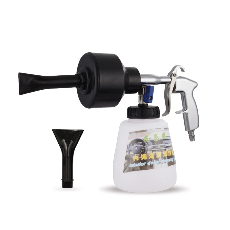 

High Pressure Car Interior Cleaning Gun Sprayer Auto Detailing Cleaning Car Detailing Dry Washing Gun with Nozzle, 1L Bottle