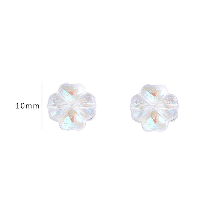 20pcs/bag Transparent Four leaf flower Shape Glass Beads, Lucky Beads for DIY Jewelry Making Bracelets, Crafts -Exquisite Gifts image 4