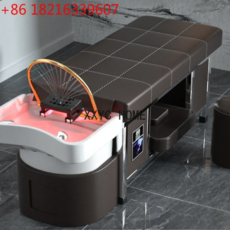 Barber Shop Dual-Use Flushing Bed Head Therapy Massage Beauty Head Therapy Shampoo Chair Comes with Foot Bath Function