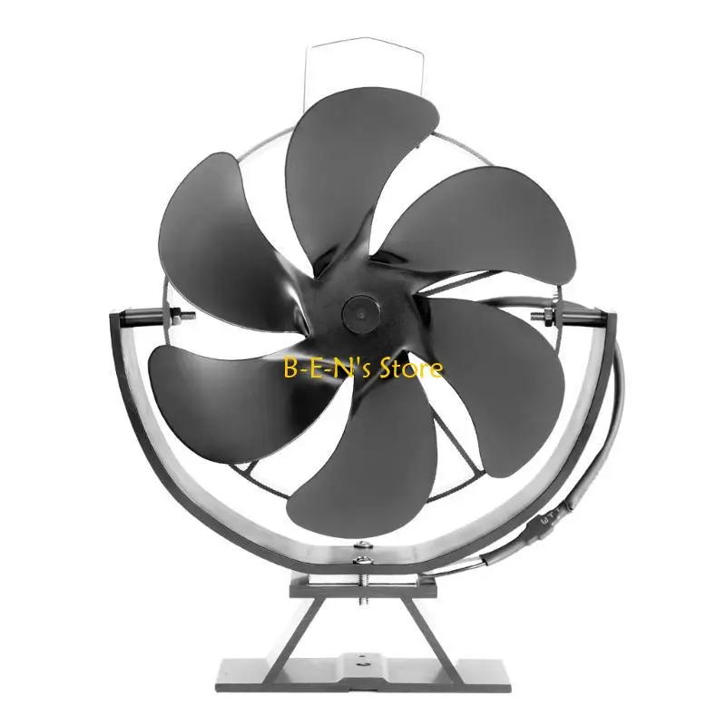 

Y1AD Stove Fan Heat Powered Fireplace Fan Non-Electric 6 Blade Adjustable