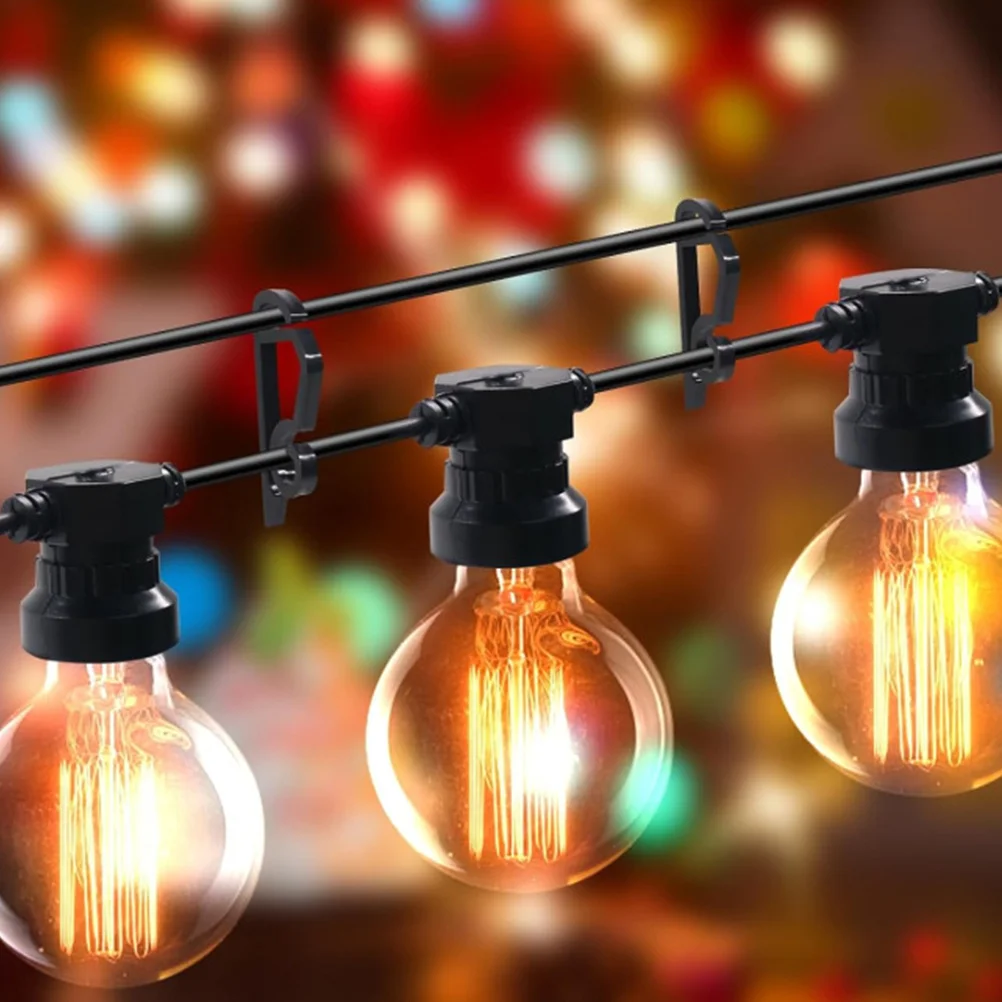 

20pcs Light Clips Gutter Hooks Black Plastic Weatherproof String Fairy Led Rope Lights Hanging Fixtures For Christmas Holiday