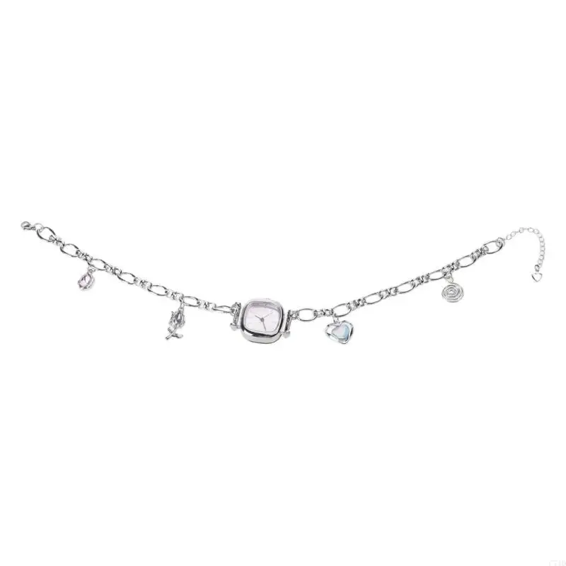  Unique Mechanical Gear Watch Necklace Industrial Aesthetic Alloy Collarbone Chain Jewelry Birthday Gift for Her