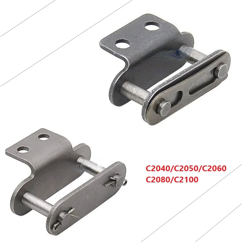 Fivela de corrente transportadora de placa dobrada de furo duplo, passo duplo, fivela completa, fivela de junção c2040/c2050/C2060-C2100
