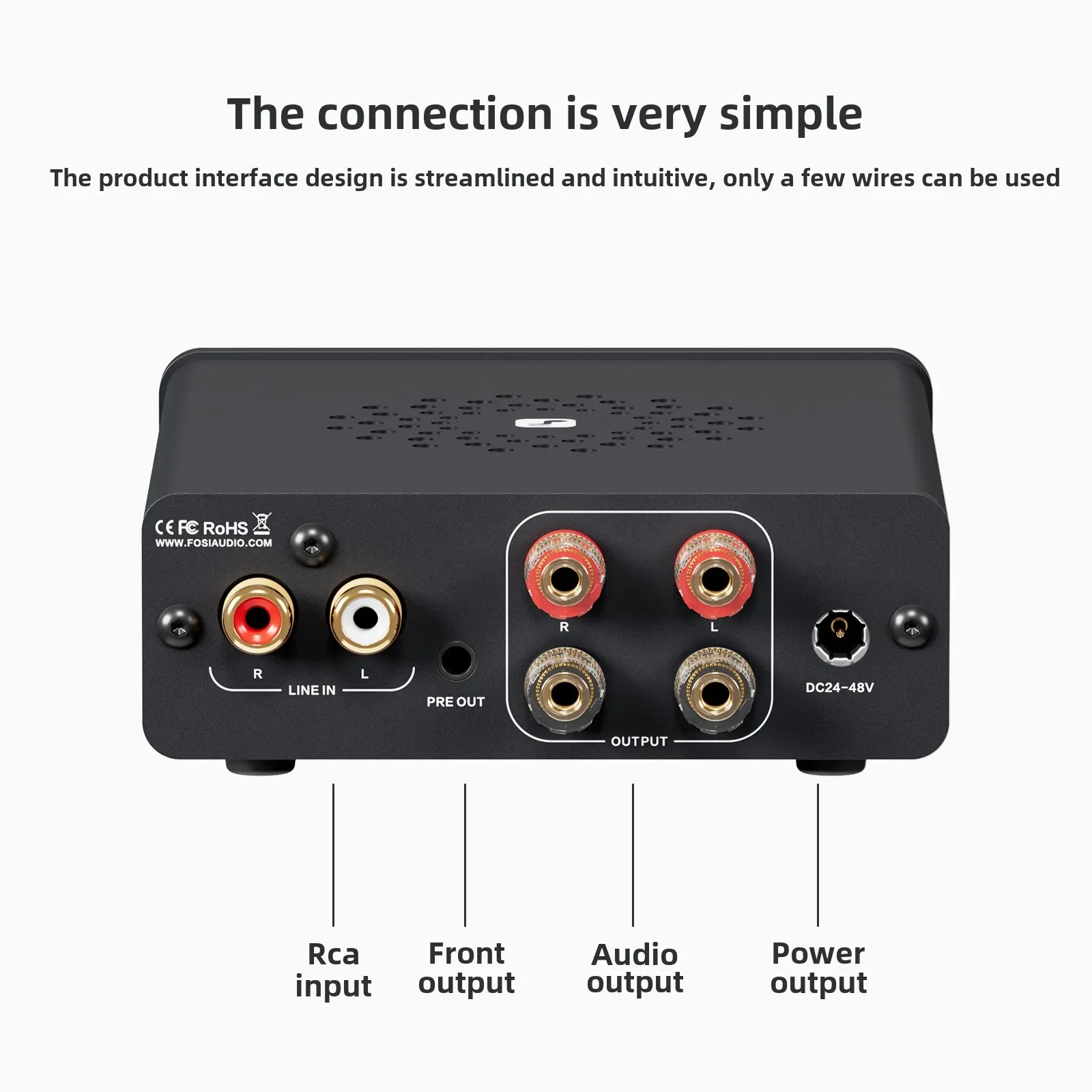 V3 Desktop Mini Pure Post-stage Power Amplifier HIFI Audiophile Dual Channel Power Amplifier