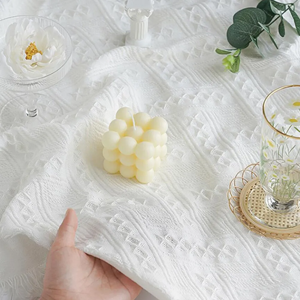 

1Pcs Decorative Table Cover Premium Fringe Tassel Tablecloth for Home Party Hotel Use Photography Background Stylish Dresser