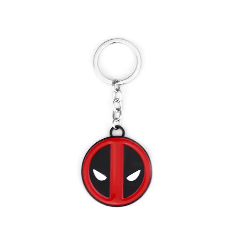 

Deadpool Keychain Mask Metal Enamel Fashion Pendant Keyring Charm Jewelry Accessories Key Chains Movie Merchandise