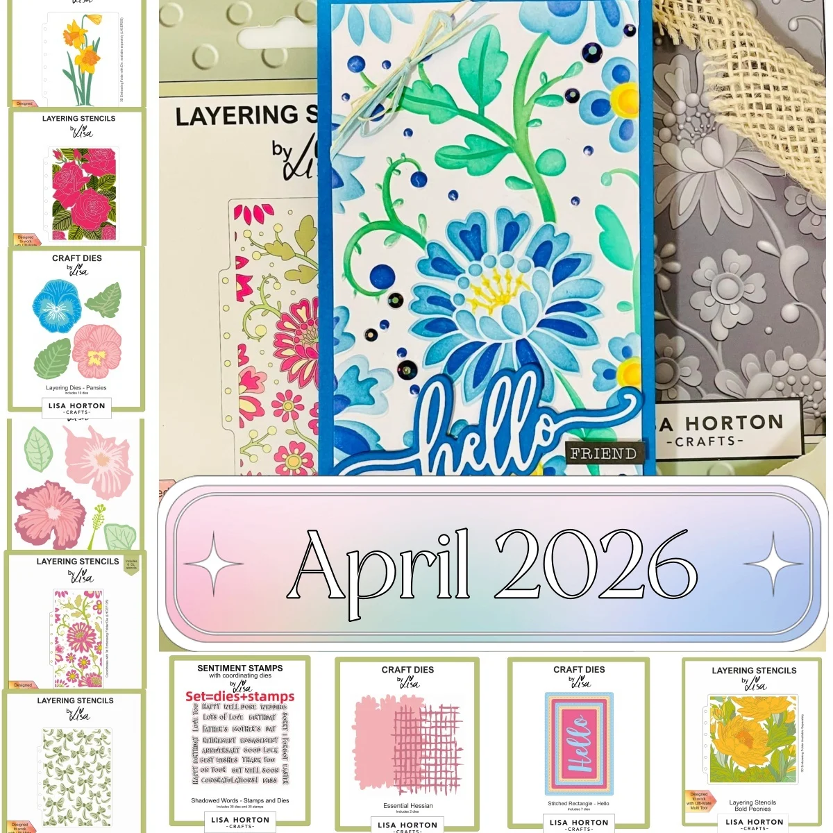 

April 2026 Hessian Roses Hibiscus Peonies Metal Cutting Dies Clear Stamps Stencil for DIY Making Gift Card Scrapbook Decoration