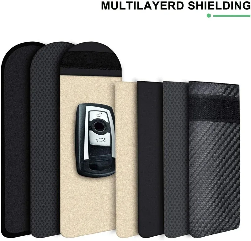 For Hyundai N Line I10 I20 I30 Tucson Accent Elantra Santafe Sonata Azera Car Key Case Signal Blocker Bag RFID Shielding Pocket - view 3