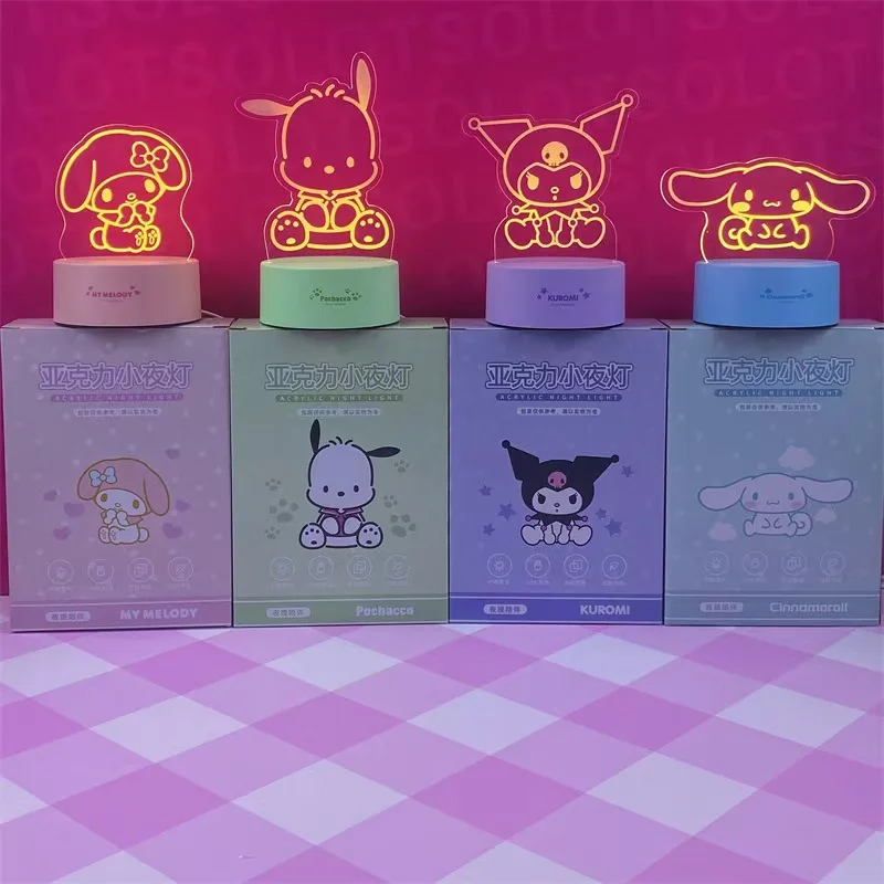 

Sanrio Cartoon Acrylic Nightlight Cool Lomi Jade Guigou Anime Character Bedlight Decoration Birthday Gift Ornament