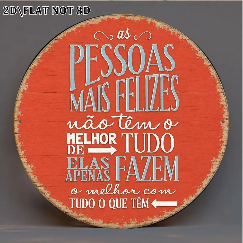 2D Flat, 1pc 8x8 Inch / 20x20cm Round Sign, Vintage Decorative Plaque with 