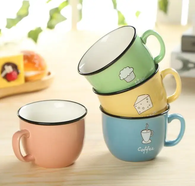 

Creative Candy Color Ceramic Mug Coffee Milk Breakfast Cup Cute Porcelain Tea Mugs 250ml Novetly Gifts