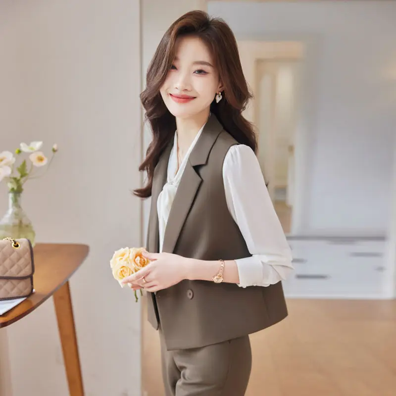 

Temperament Suit Vest Women's New Korean Style Exterior Design Top Versatile Professional Suit Horse Clip
