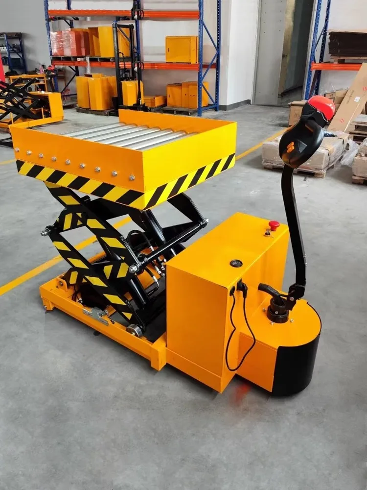 Electric Hydraulic Lift Truck, Mobile Trolley, Small Unloading Lift Truck