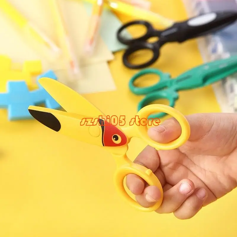 781E 3 PCS Kids Training Pitcors Cartoon Animal Safety Scissors Craft
