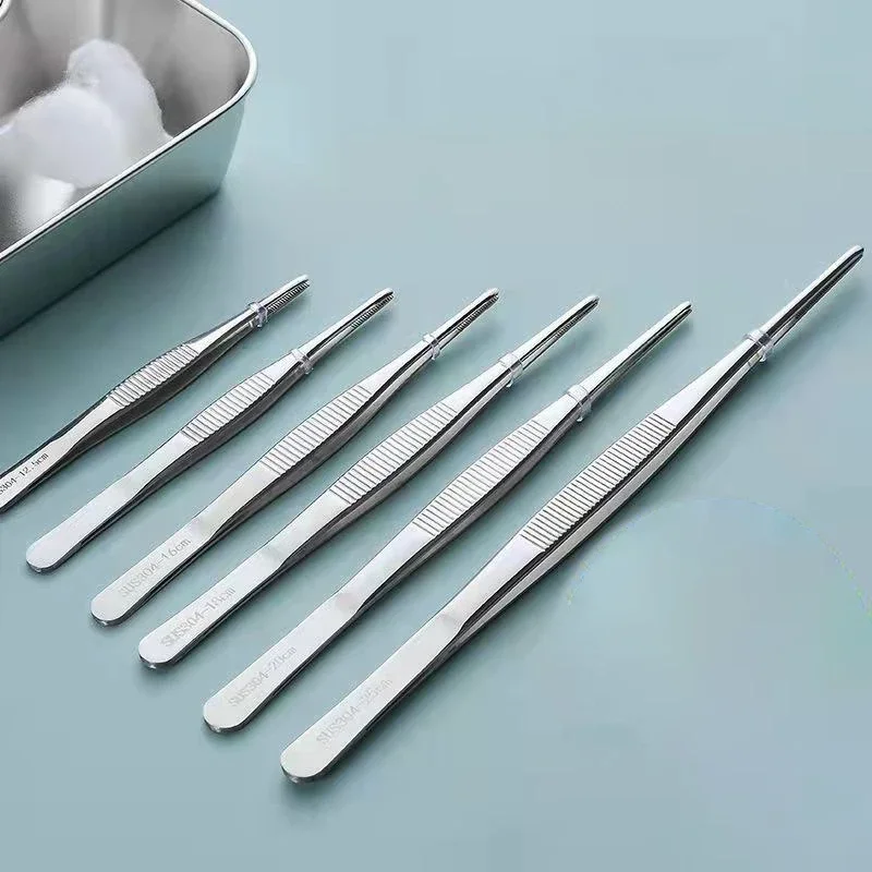 Stainless Multifuctional Steel Elbow Tweezers Aquarium Clip Long Tongs Medical Tweezers Forceps Pet Feeding Tools Non-slip