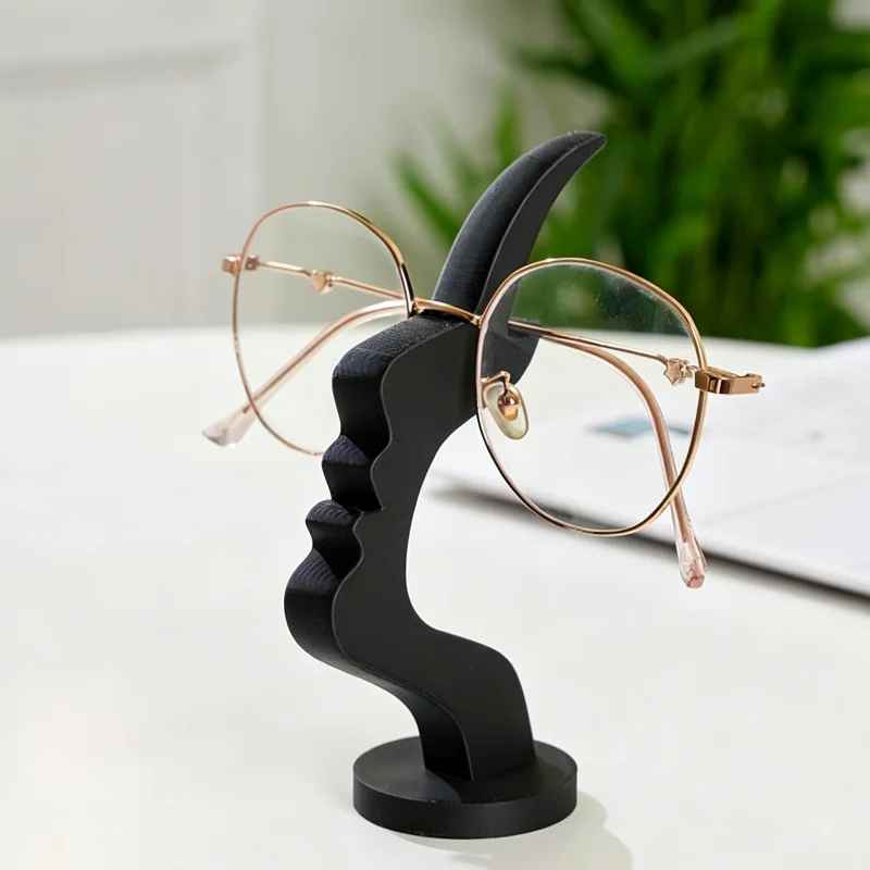 3D  Minimalist Human Profile Eyeglass Holder, Side Face Glasses Stand, Practical Desk Line Art Decor Ornament For Home & Office