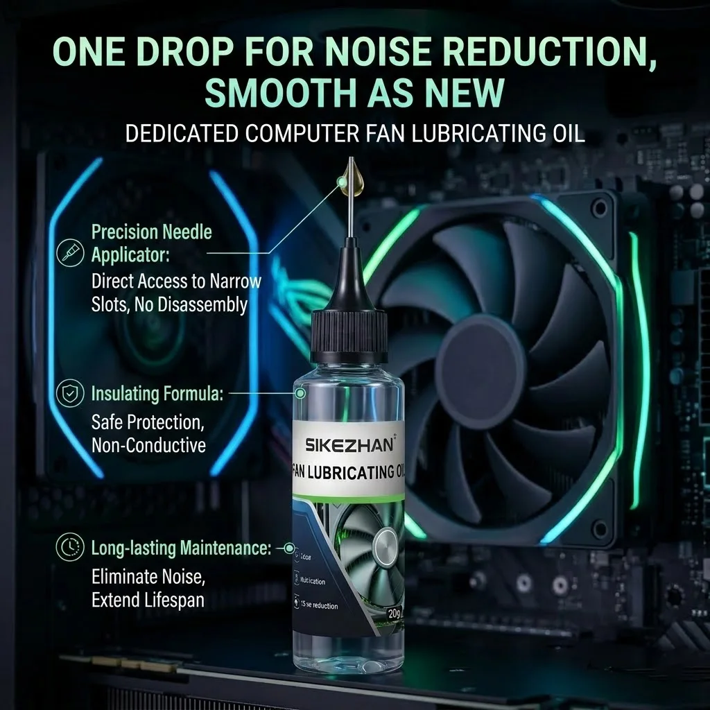 PC Case Fan Lubricant Oil | Needle-Tip Bearing Cleaner | Reduce Noise & Drag | Easy DIY Smooth Rotation Maintenance Tool
