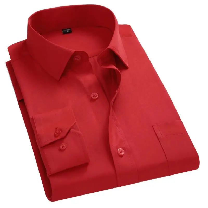 plus Size Men's Business Long Shirt 8XL 7XL 6XL Extra Wide Fit Thickened Fleece Nine-Quarter Sleeve  Collar Autumn Wear