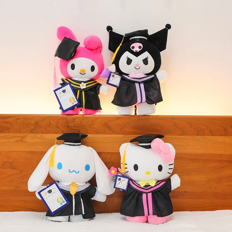 

35 см Kawaii Sanrio My Melody Kuromi Cinnamoroll Hello Kitty Cinnamoroll Выпускная большая плюшевая кукла диванная подушка детские рождественские подарки