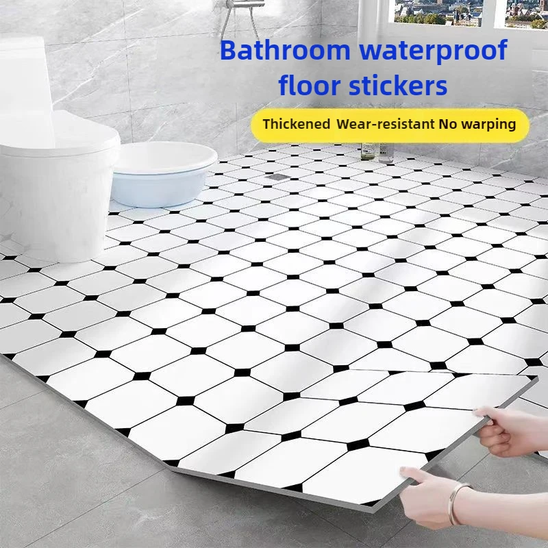 30.48x30.48cm PVC Waterproof Self-Adhesive Floor Tile, SPC Vinyl Peel and Stick for Bathroom Balcony Kitchen, Easy DIY Home