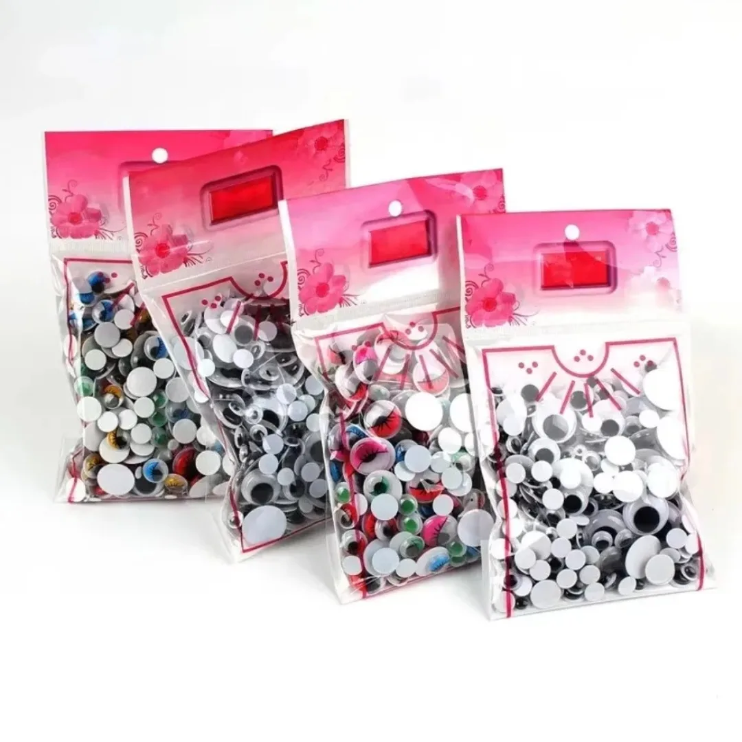 NEW 200pcs/lot Colorful Black Eyes Stickers for Dolls Plush Stuffed Toys Googly Wiggly Eye Sticker for Kids Gift DIY Crafts Toys