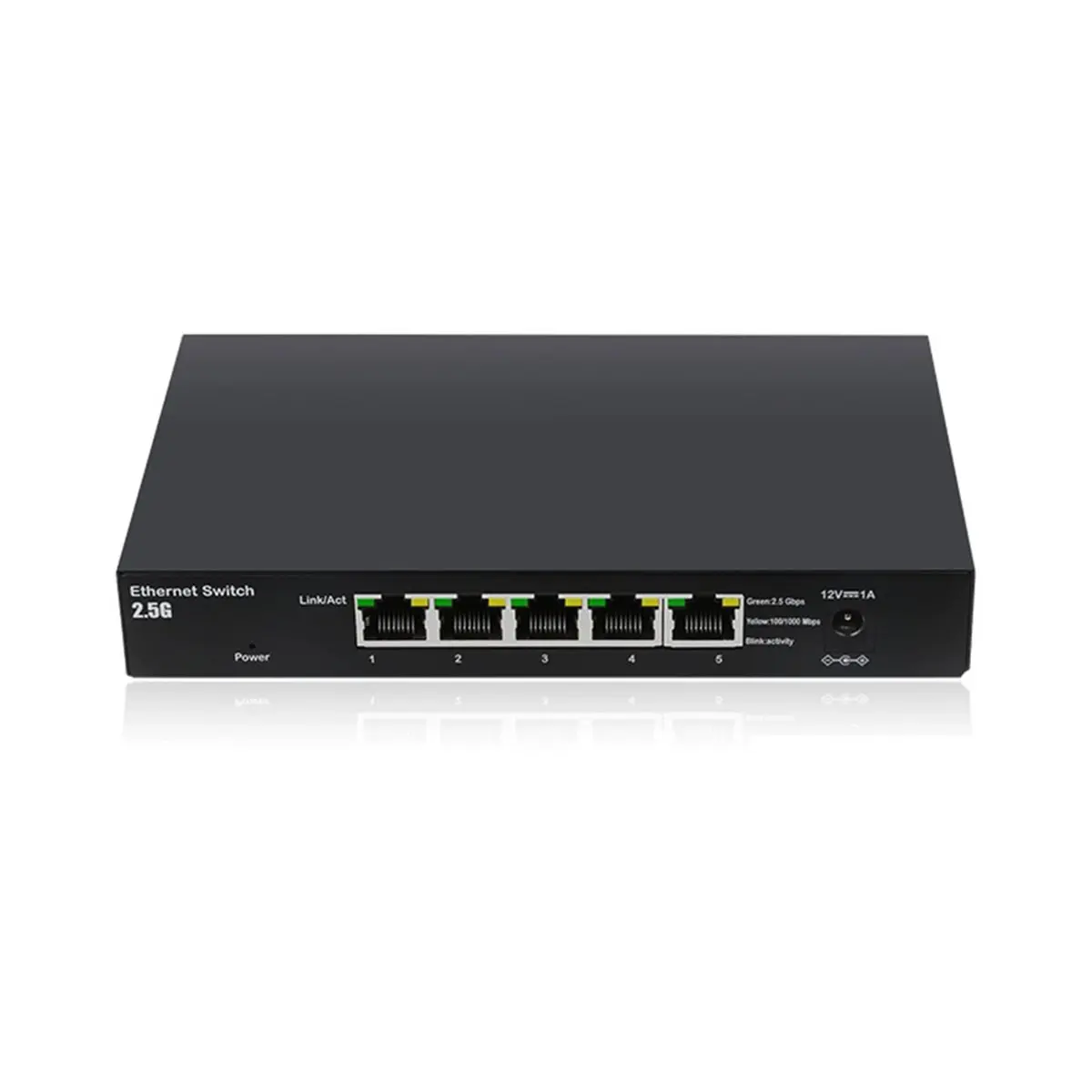 

5-Ports 2.5G Unmanaged Ethernet Switch Auto-Negotiation RJ45 Ports All Port Auto /MDIX EU Plug