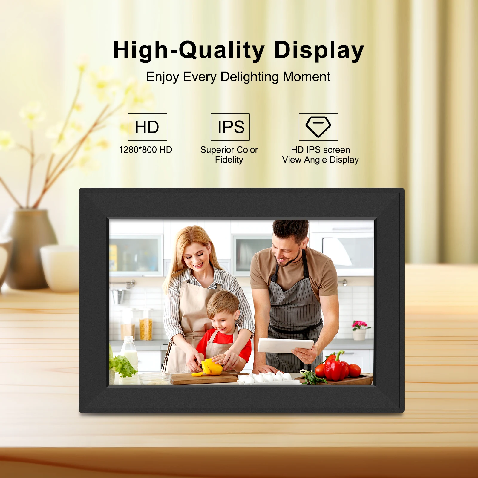 Home Bed Desktop Digital Picture Frame 10.1 Inch Smart WiFi Electronic 1280x800 HD Touch Screen Movie Video Good Gift