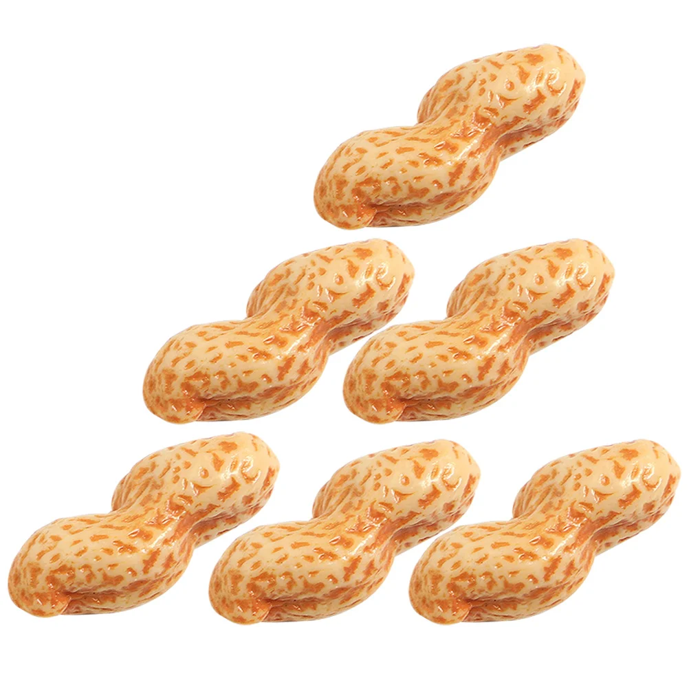 

6Pcs Artificial Peanut Faux Peanut Decorative Accessory Suitable for Kitchen Display Simulation Ornament