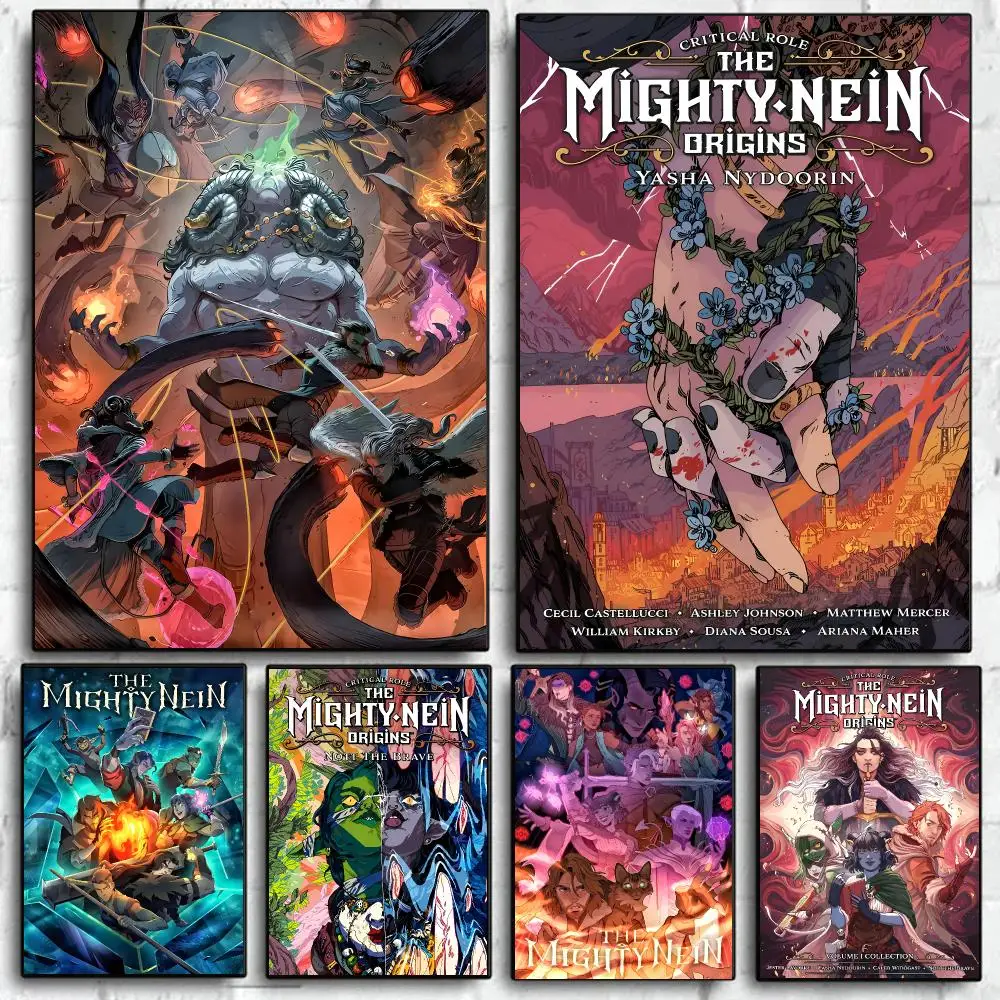 Hot tv The M-Mighty Nein Poster Self Adhesive Wall Art Decor for Bedroom Living Room Office Home Decor Gift