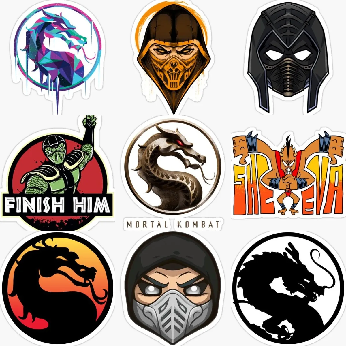 Mortal Kombat Arcade Games Dragon Ninja Stickers Laptop Camper Motorcycle Car Truck Bicycle Wall Table Bumper Decal Assecories