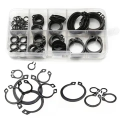 160pcs External Circlip Snap Retaining Rings Set Carbon Steel M6-M25mm C Clip Circlip Washer Set for Shaft