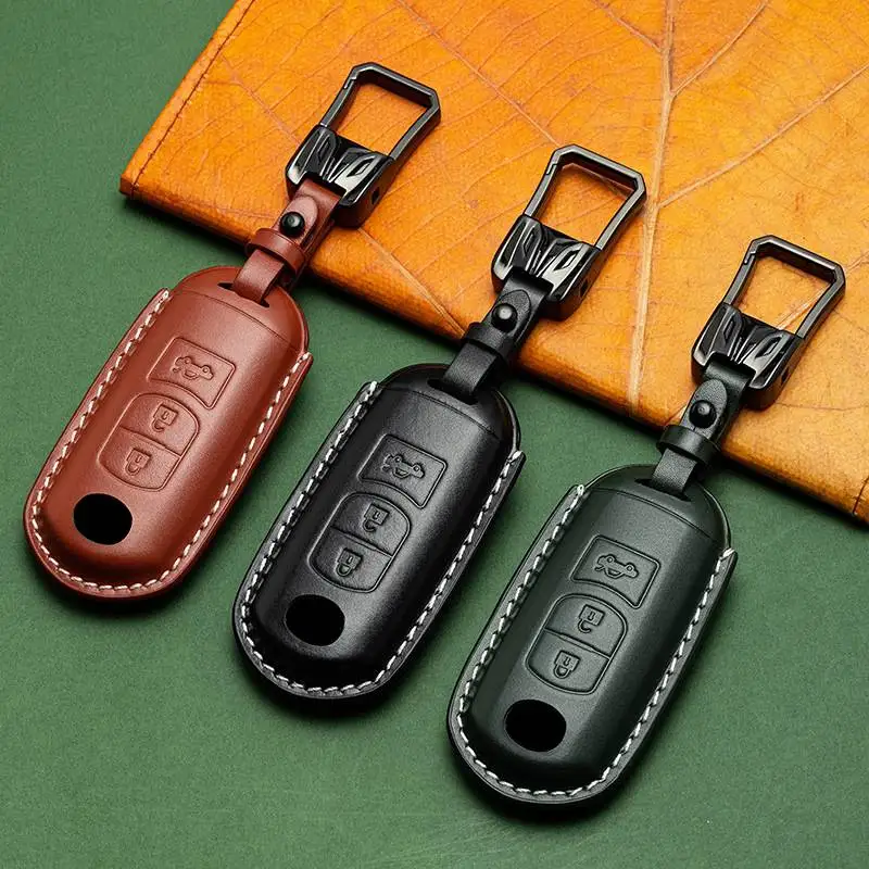 

Smart Key Fob Cover Case Car Leather Keyring Protector for Mazda 2 3 6 CX-5 CX4 CX5 CX-7 CX7 CX8 CX-9 CX9 MX-5 Keychain Shell