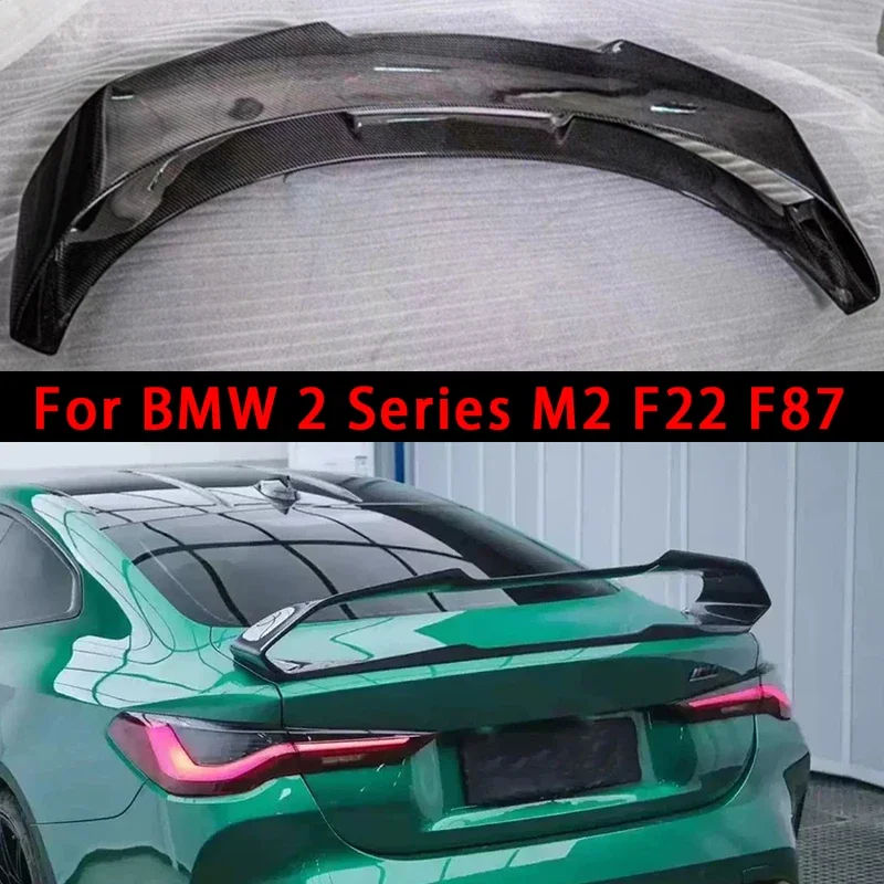 For BMW 2 Series M2 F22 F87 M2C AE Style Carbon Fiber Tail fins Rear Trunk Spoiler Guide Wing Rear Wing Car accessories Body Kit