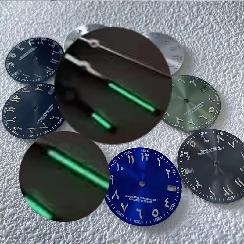 28,5 мм одиночный свет S логотип арабские цифры S циферблат подходит nh35 36 механизм S аксессуары для часов без светящихся инструментов для ремонта часов