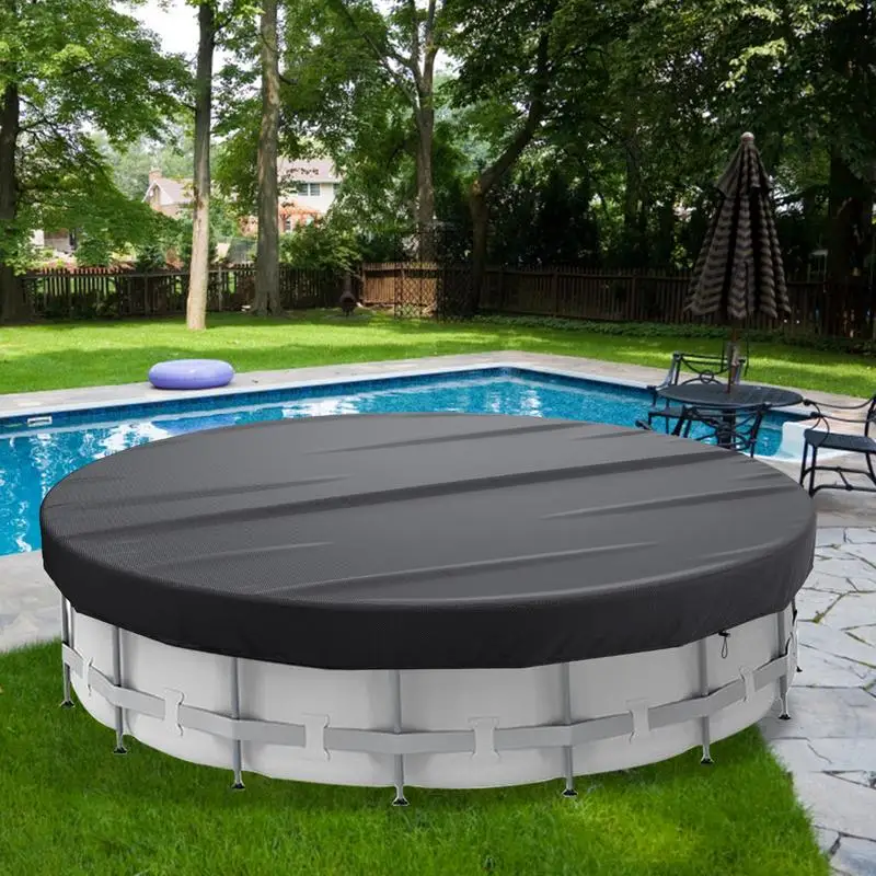 

Solar Pool Cover Heavy Duty Solar Covers Round Pool Covers With Windproof Straps & Ground Nails Dustproof Pool Solar Blanket