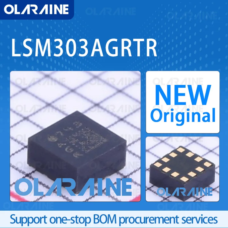 

1/5/10Pcs LSM303AGRTR LGA-12 original ic chip IMU - Inertial Measurement Unit RoHS I2C, SPI Voltage -3.6 V
