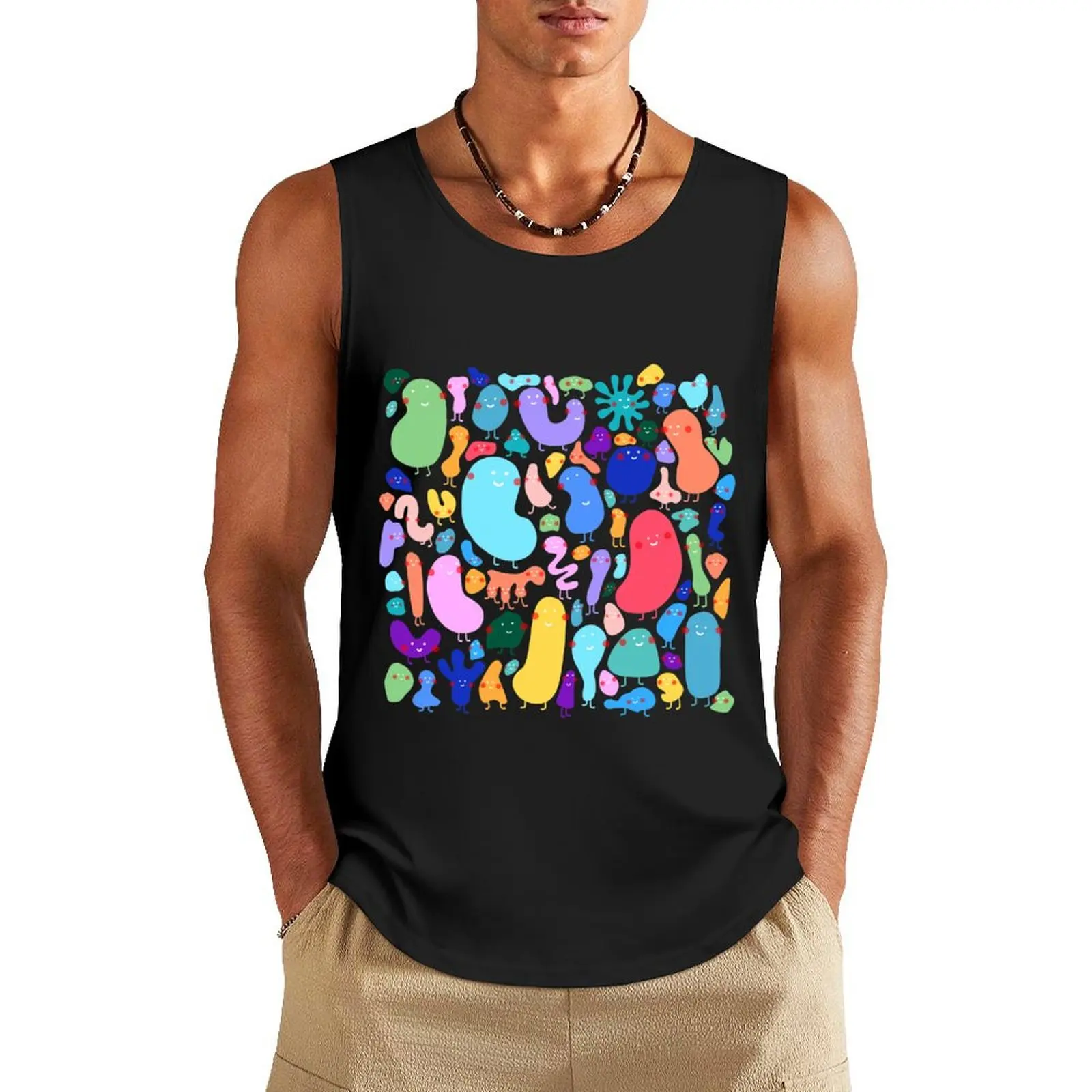 Jelly beans Tank Top Men's vest Men's sports t-shirt gym shirt men