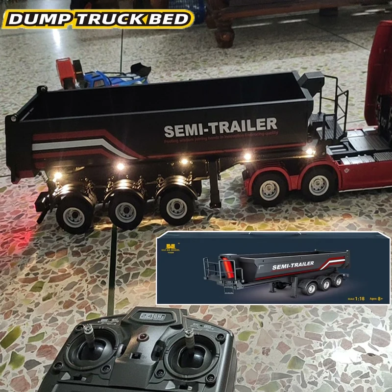 2026 New Huina 1509 RC Truck & 1502 Trailer Full Scale Alloy Remote Control Construction Vehicle Toy for  Collection