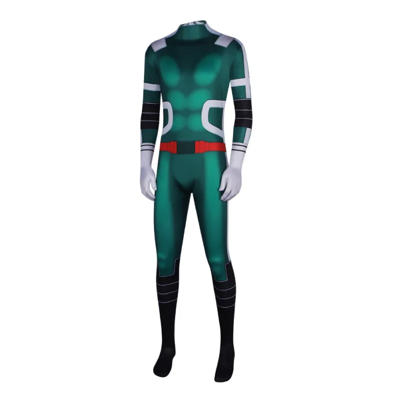 Anime My Hero Academia Izuku Midoriya Cosplay Costume Boku No Hero Academy Deku Print Jumpsuit Boy Men Superhero Zentai Bodysuit view 3