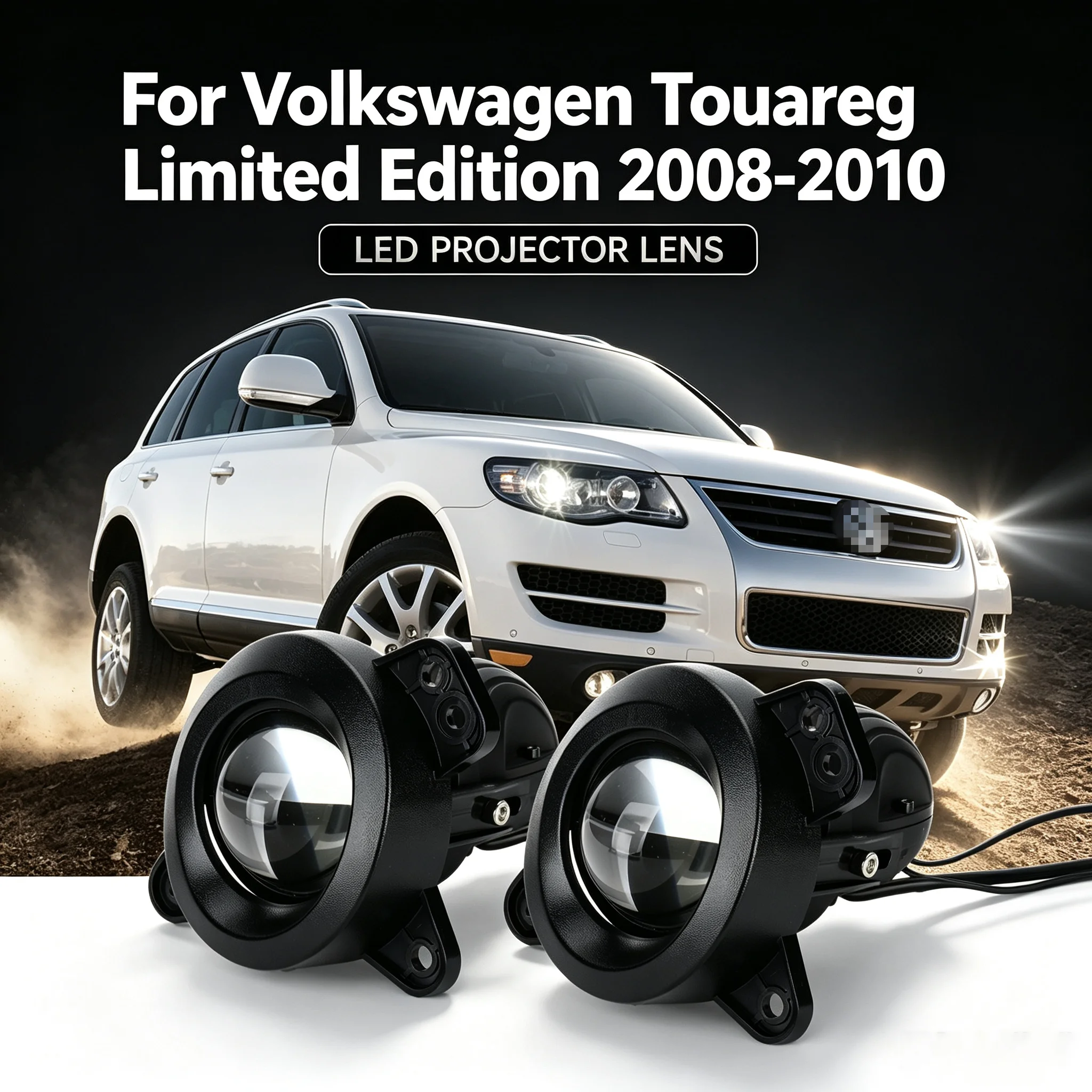 2Inch Bi LED Projector Lens Fog Lights With Brackets Driving Fog Lamps For Volkswagen Touareg Limited Edition 2008 2009 2010