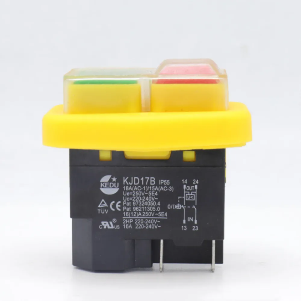 

KJD17B Waterproof button switch 220V-240V 16A 4-pin power tool switch hot sale